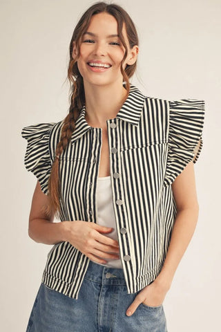 You Make Me Feel Stripe Vest - 2 Colors!
