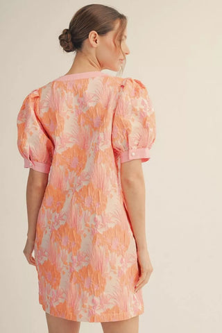Jessi Jacquard Puff Sleeve Dress
