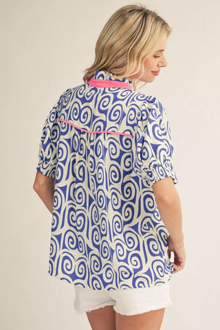 The Sienna Swirl Blouse