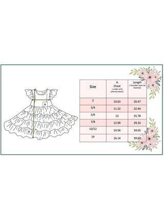 Girls Ava Mint Pink Spring Summer Floral Tiered Dress