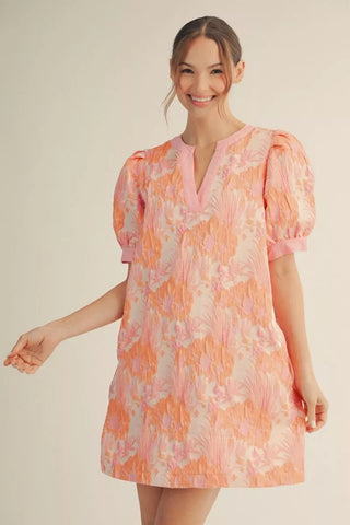 Jessi Jacquard Puff Sleeve Dress